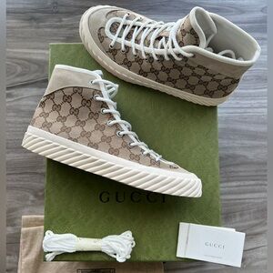 Gucci GG Monogram Tortuga High Size 7 Mens( Gucci 6) / 8 Women’s NEW